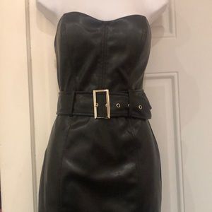Strapless upper leather dress size(m)🌹